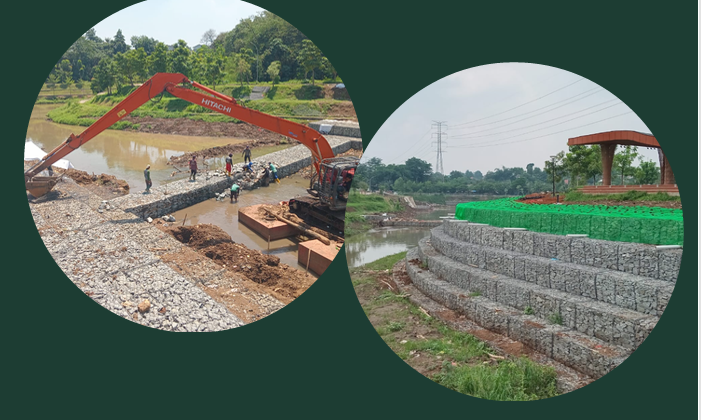 Galeri Pemasangan Bronjong di Sekitar Lahan Waduk Pondok Ranggon STAGE 1