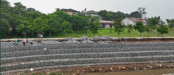 Pemasangan Bronjong di Sekitar Lahan Waduk Pondok Ranggon STAGE 1